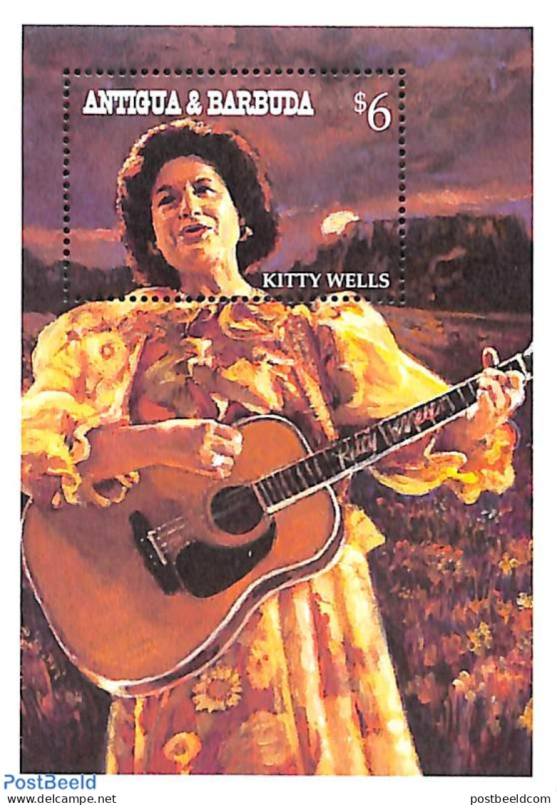 Antigua & Barbuda 1994 Kitty Wells S/s, Mint NH, Performance Art - Music - Popular Music - Musique