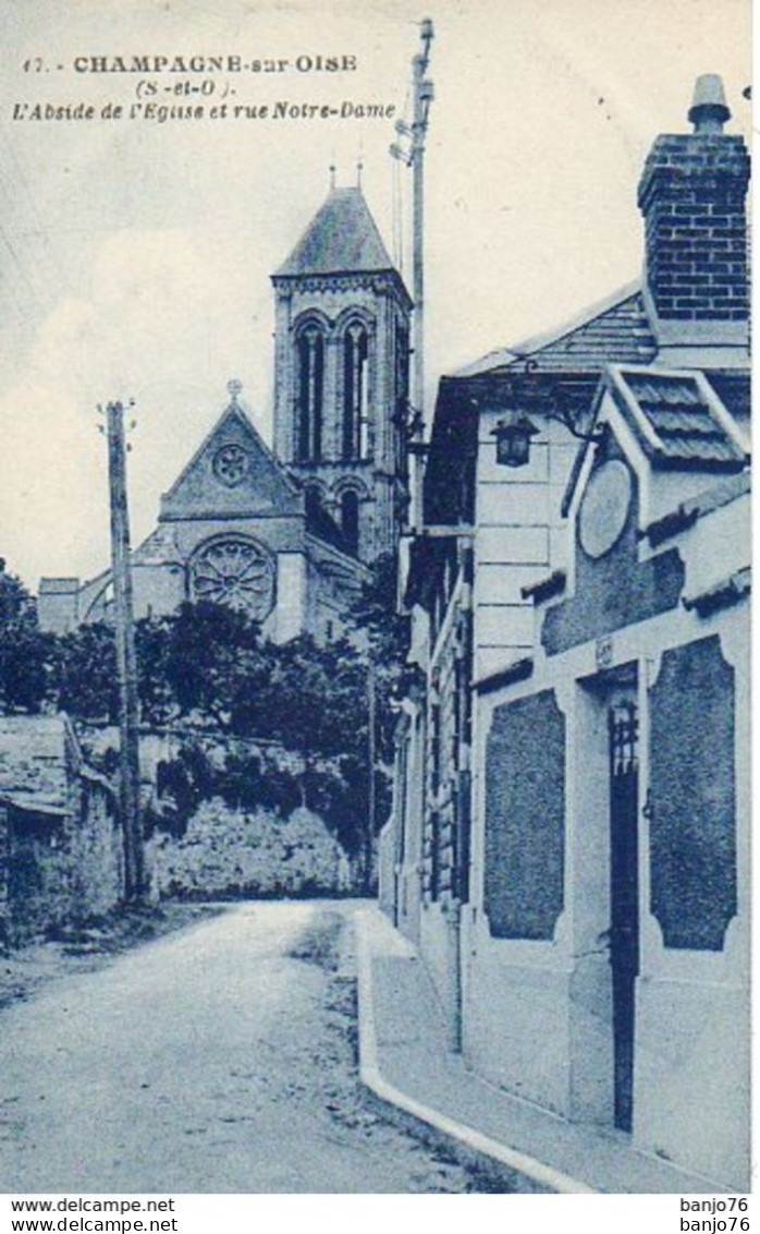 Champagne-sur-Oise (95) - L'Abside De L'Eglise Et Rue Notre-Dame - Champagne Sur Oise