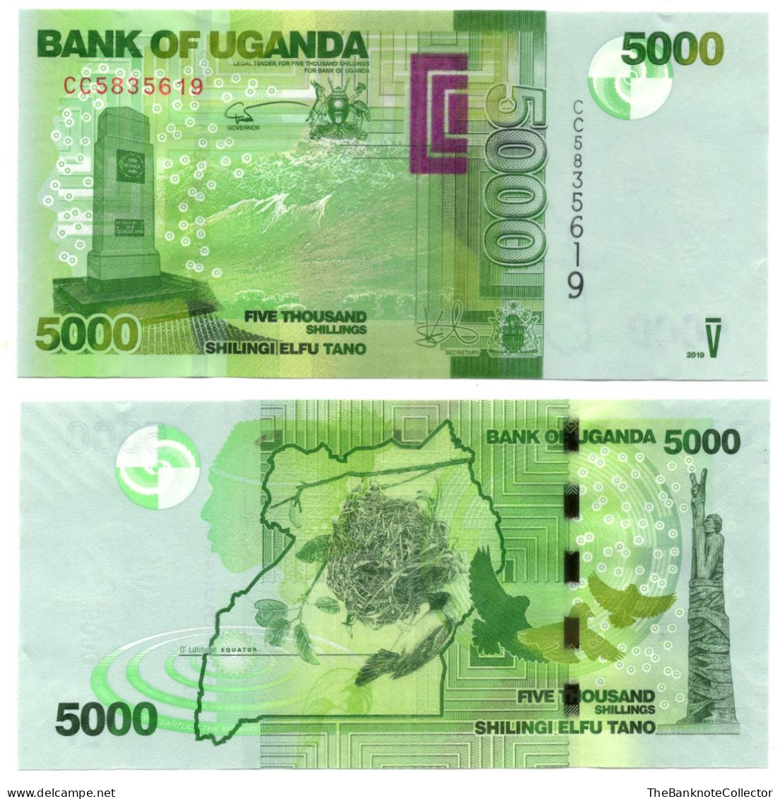 Uganda 5000 Shillings 2019 P-51 UNC - Ouganda