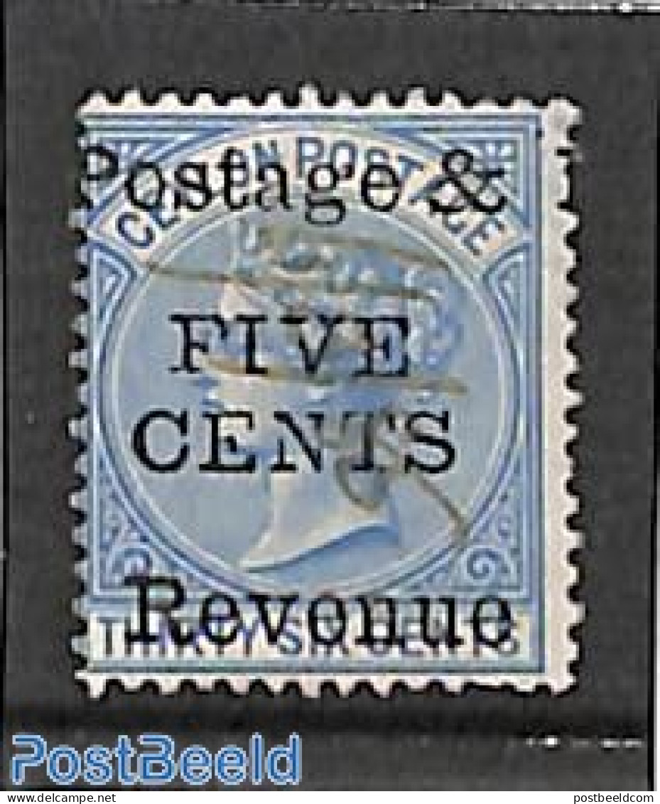 Sri Lanka (Ceylon) 1885 5c On 36c, Used, Used Or CTO - Sri Lanka (Ceylon) (1948-...)