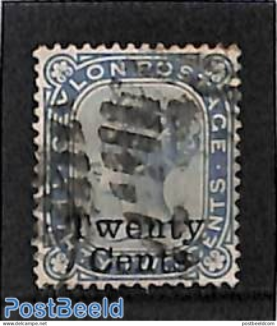 Sri Lanka (Ceylon) 1885 20c On 32c, Bluegrey, Used, Used Or CTO - Sri Lanka (Ceylan) (1948-...)