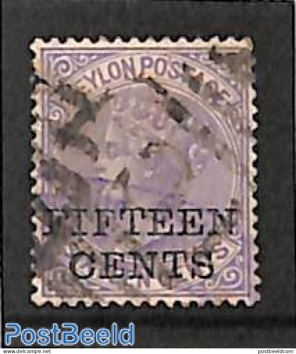 Sri Lanka (Ceylon) 1885 15c On 16c, Used, Used Or CTO - Sri Lanka (Ceylan) (1948-...)