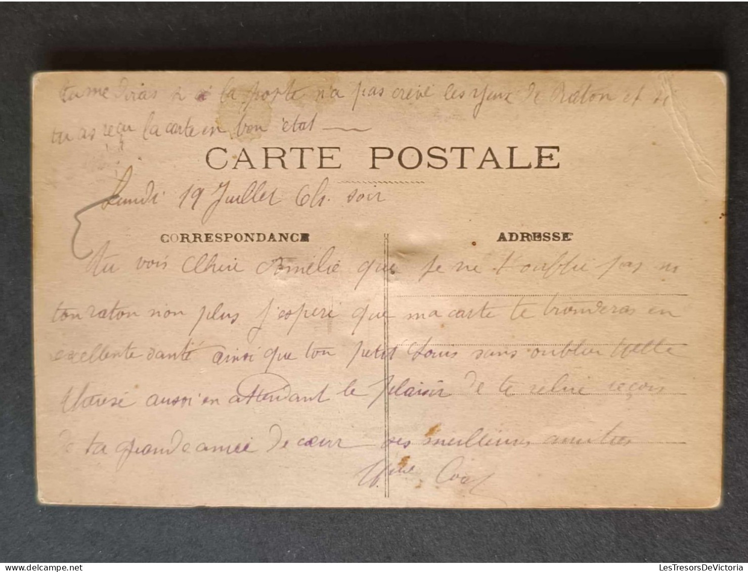 Chat Avec Les Yeux En Pierre Verte -  Carte Relief - Carte Postale Ancienne - Gatos