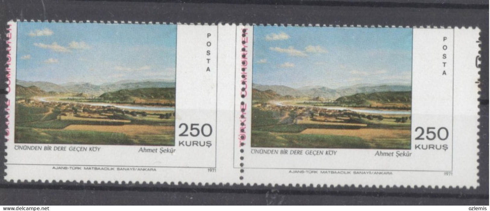 TURKEY,TURKEI,TURQUIE ,PAINTINGS ,1971 NMH ,ERROR , - Gebruikt