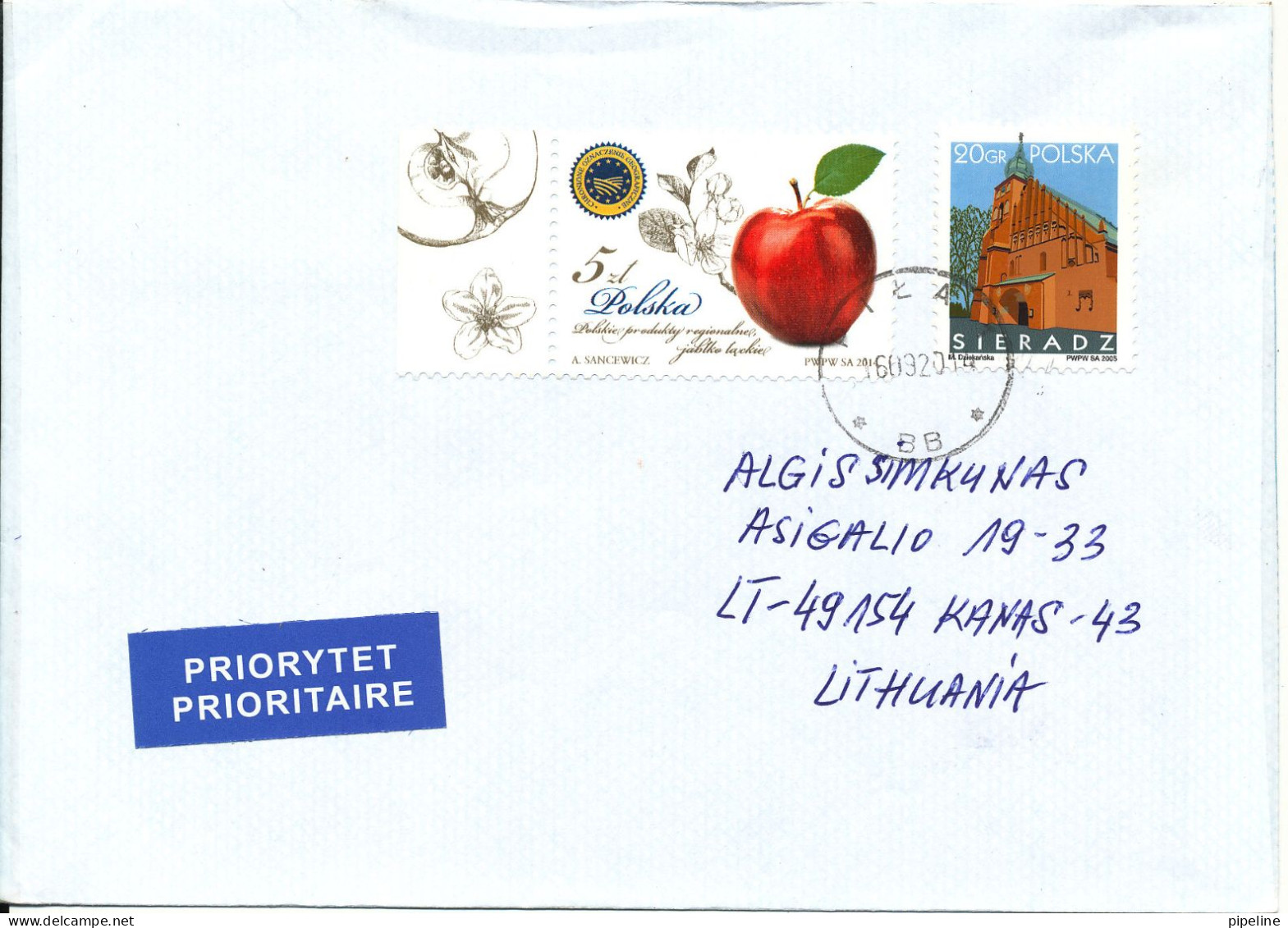 Poland Cover Sent To Lithuania 16-9-2014 Topic Stamps - Briefe U. Dokumente