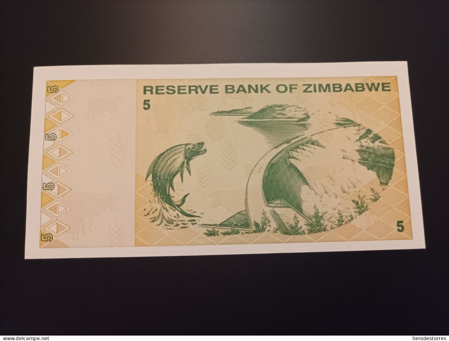 Billete Zimbabwe, 5 Dólares, Año 2009, Serie AA, UNC - Zimbabwe