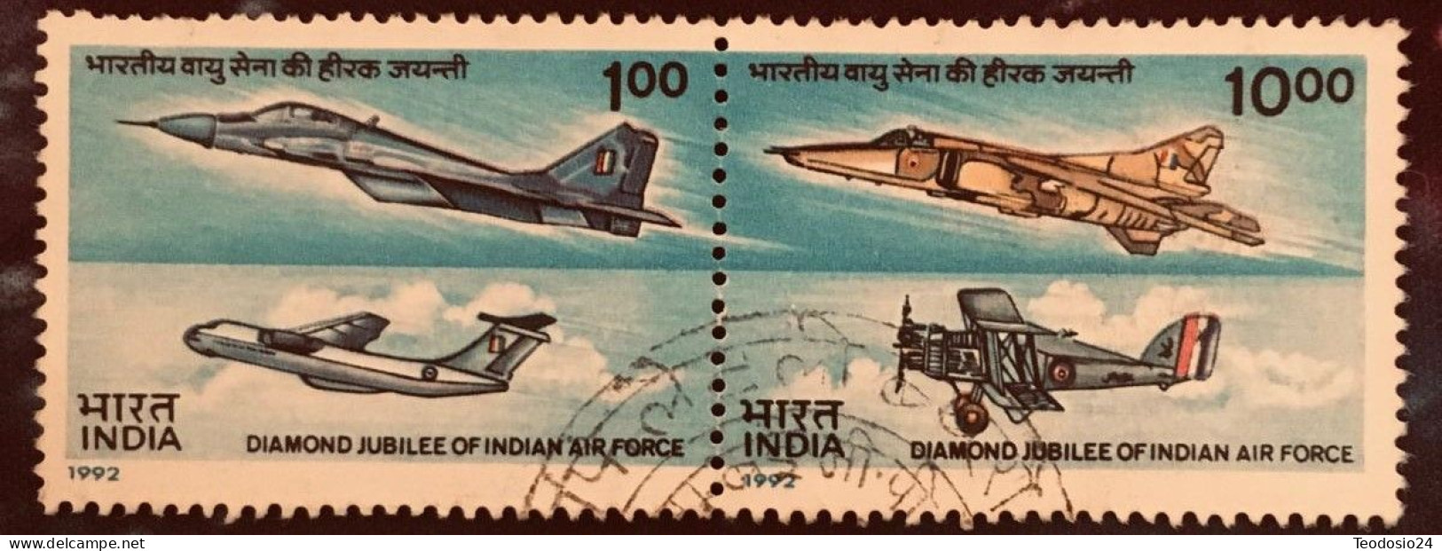 INDIA 1992 - Yt 1164 A 1165 Aviones - Used Stamps