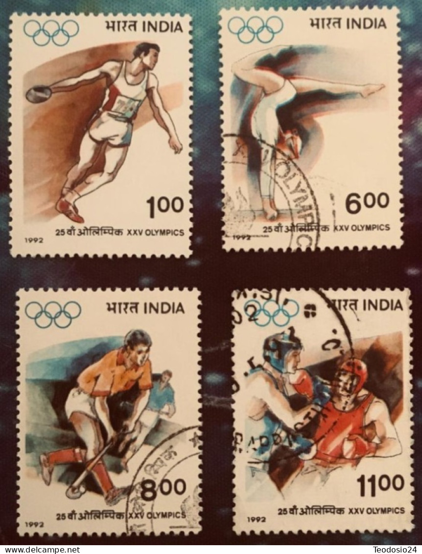 INDIA 1992 XXV Olympic Games Olympics.Barcelona, Set 4 V, - Usados