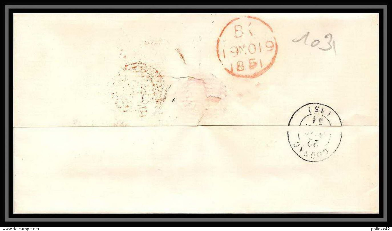 36213 1851 Steamer Niagara Paid New York Usa Cognac Charente Marque Postale Maritime Cover Schiffspost Lettre LAC - Entry Postmarks
