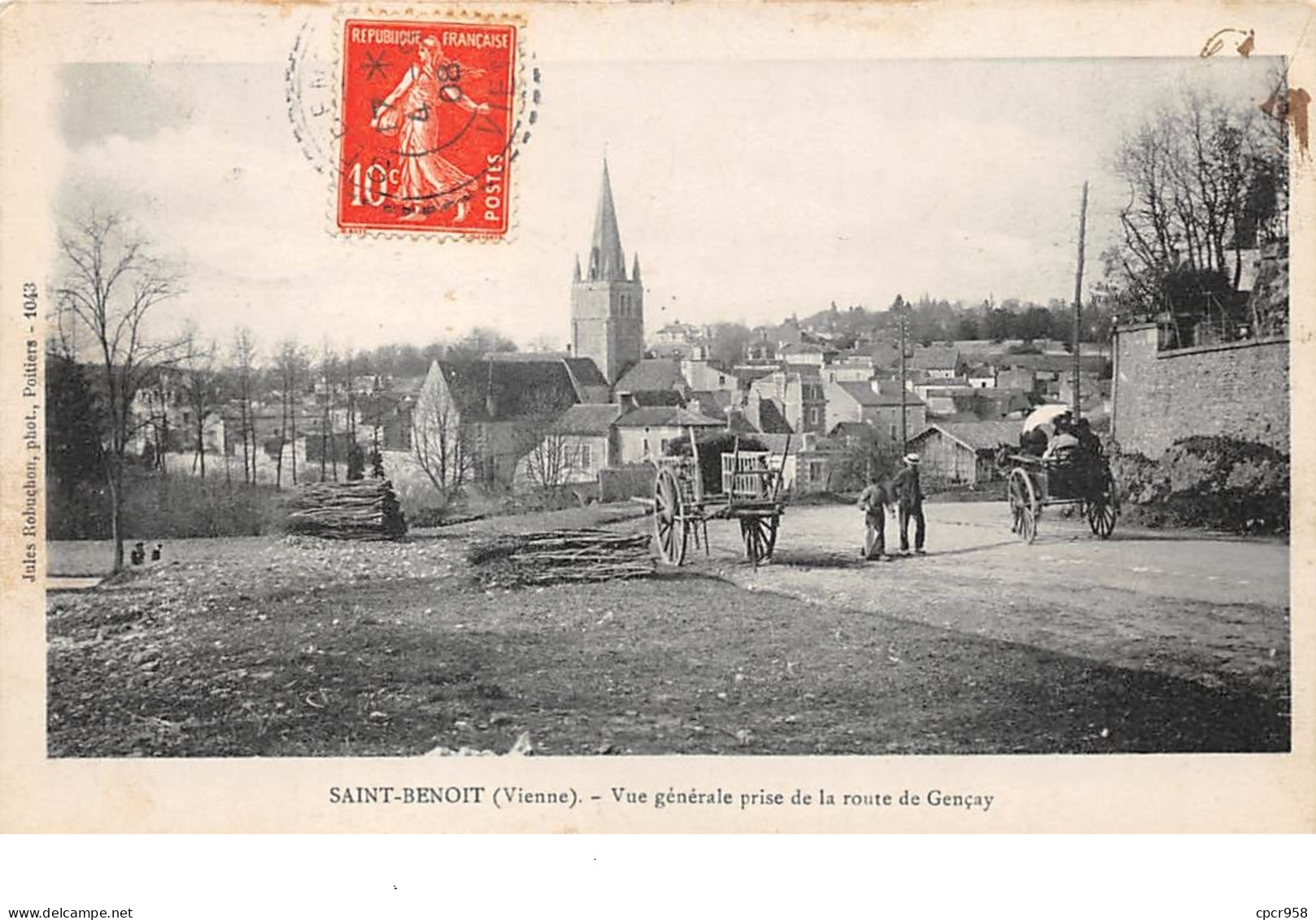 86. N°206159. Saint Benoit. Vue Générale Prise De La Route De Gençay - Saint Benoît