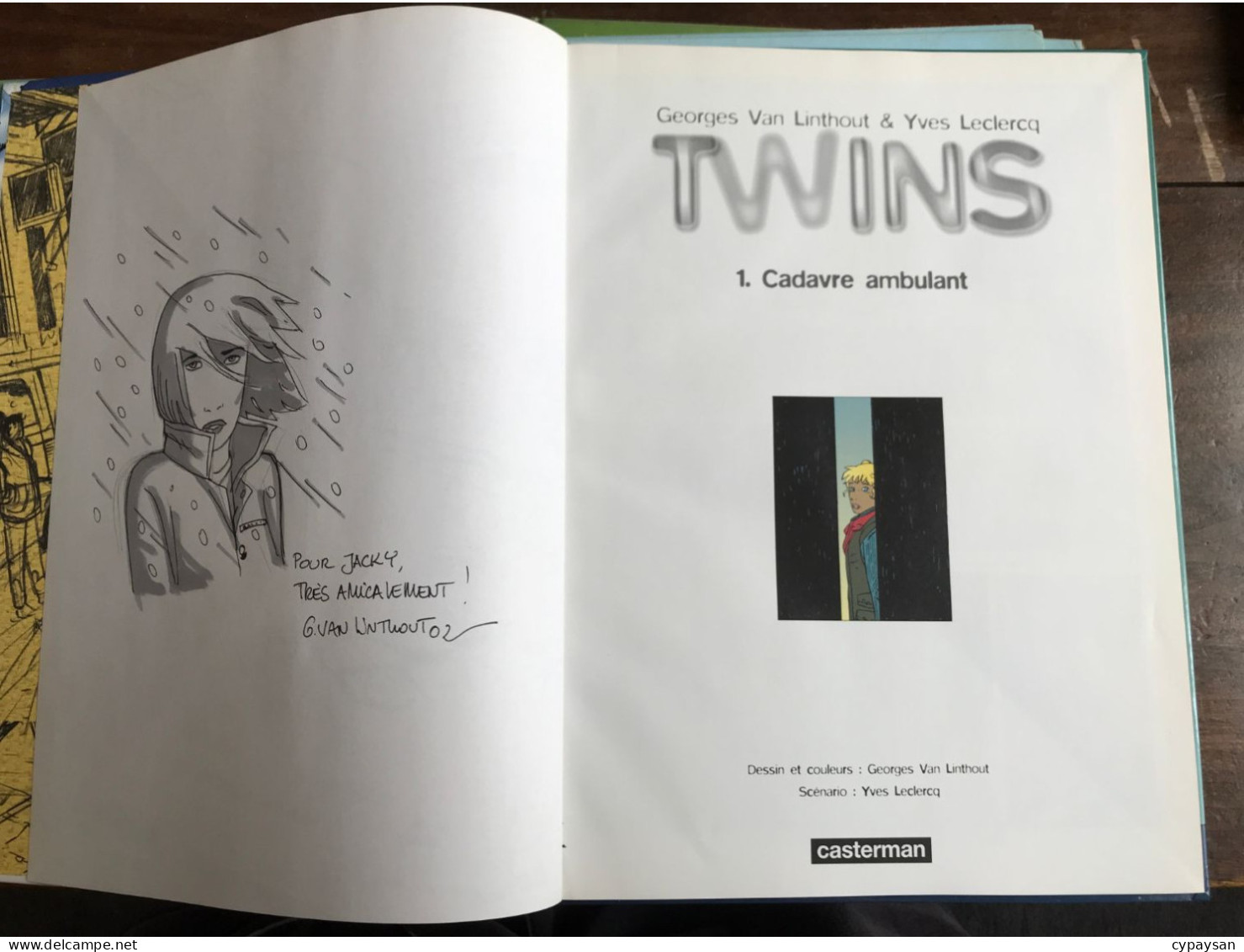 Twins 1 Cadavre Ambulant EO DEDICACE BE Casterman 10/2001 Leclercq Van Linthout (BI2) - Dediche