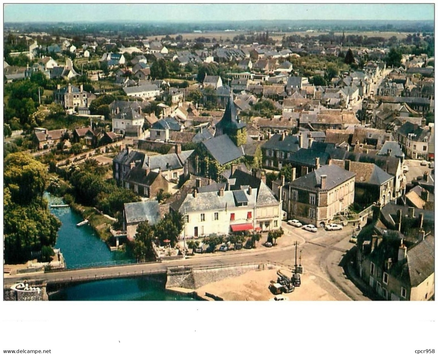 72.MALICORNE.n°22464.VUE GENERALE AERIENNE.CPSM. - Malicorne Sur Sarthe