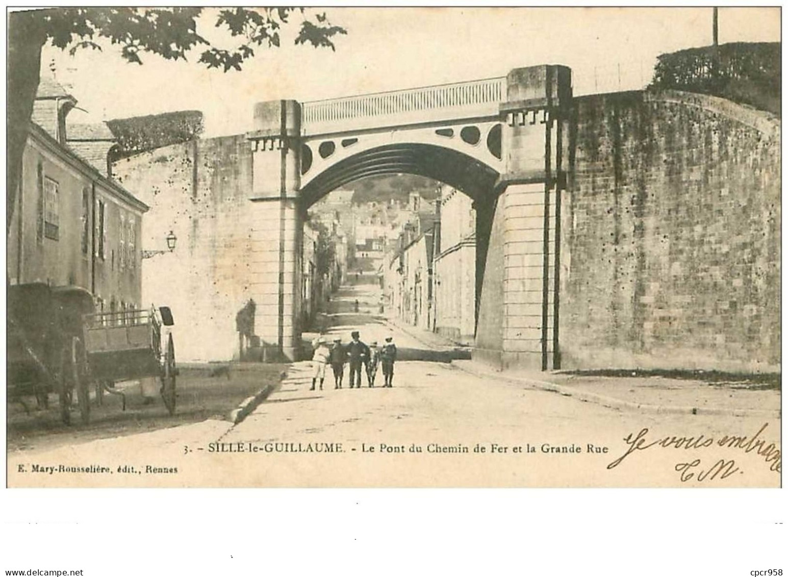 72.SILLE LE GUILLAUME.n°22817.LE PONT DU CHEMIN DE FER ET LA GRANDE RUE - Sille Le Guillaume