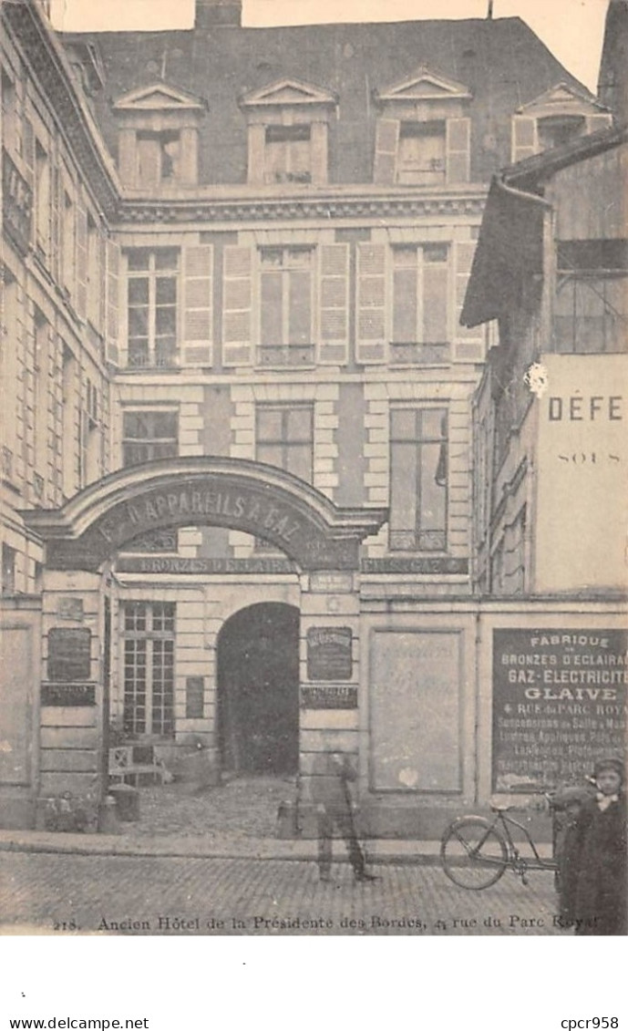 75. PARIS III - N°67546 - Ancien Hôtel De La Présidente Des Bordes, Rue Du Parc Royal - Arrondissement: 03