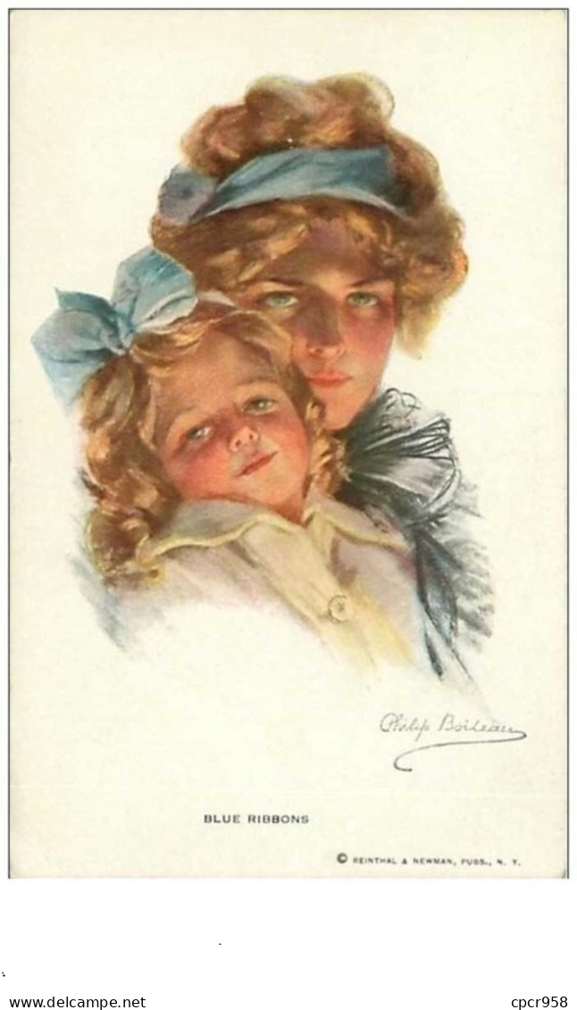 ILLUSTRATEURS.n°7597.PHILIP BOILEAU.BLUE RIBBONS.FEMME ET ENFANT - Boileau, Philip