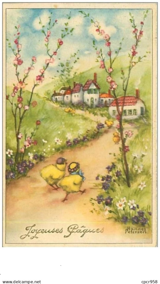 ILLUSTRATEURS.n°7602.HANNES PETERSEN.JOYEUSES PAQUES.POUSSINS EN PROMENADE - Petersen, Hannes