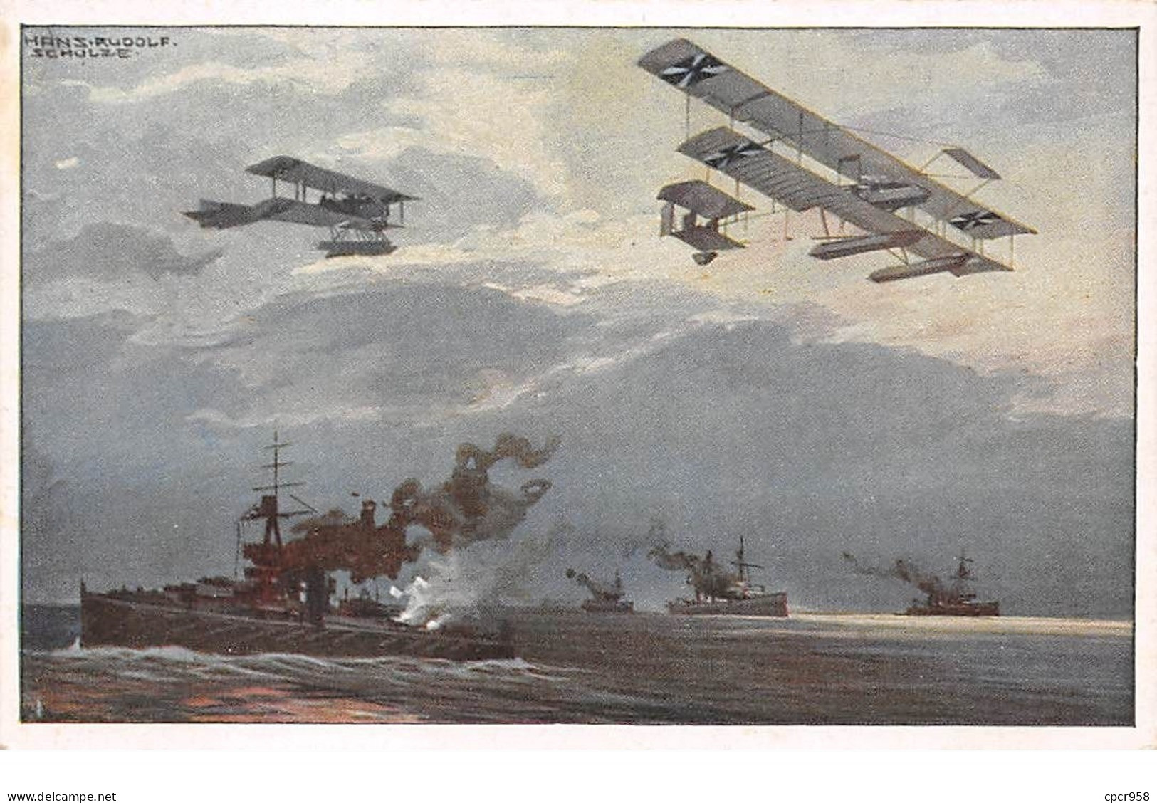 Illustrateur - N°68291 - Schulze - Avions Au-dessus De Bateaux De Guerre - Schulze, Hans Rudolf