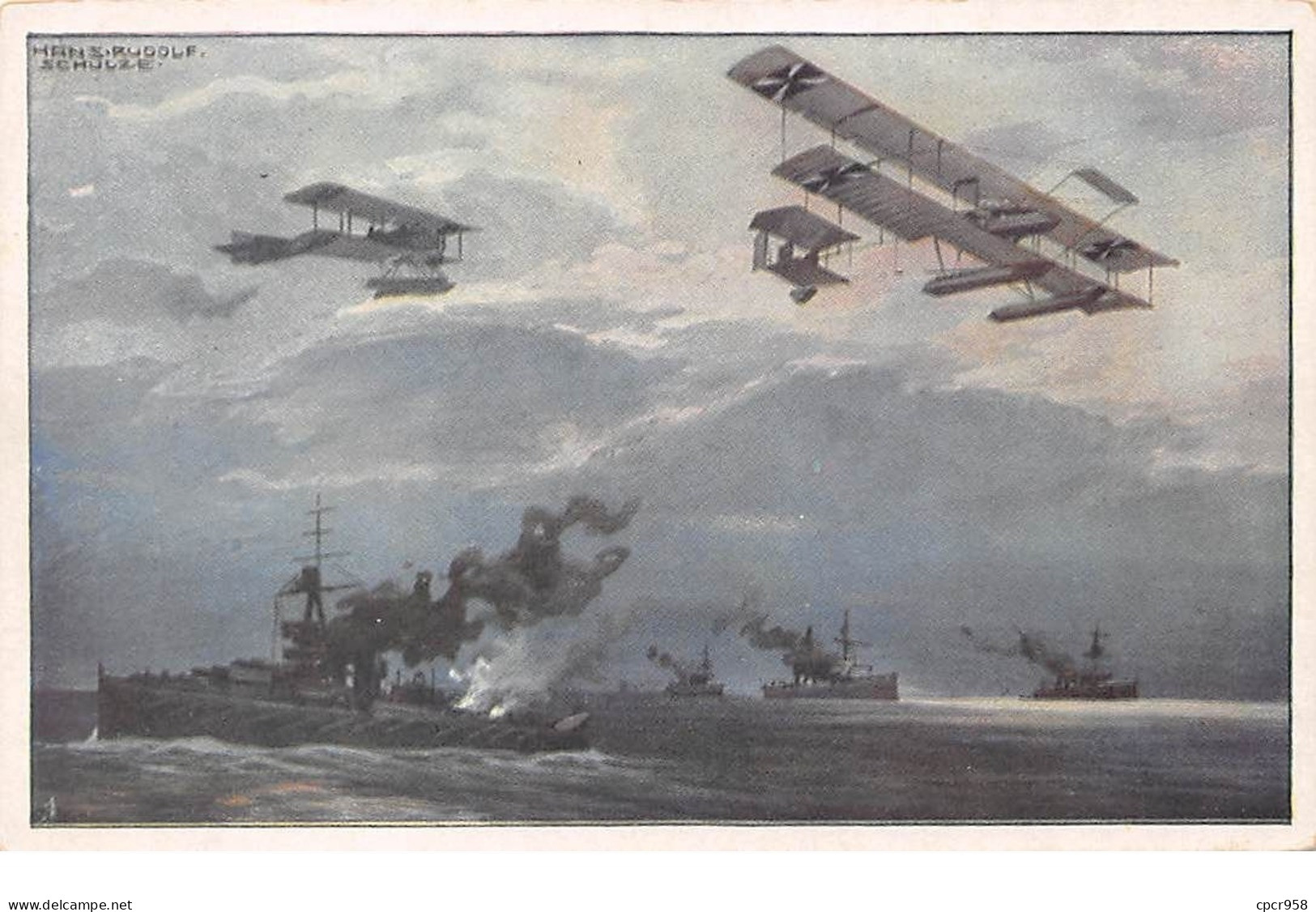 Illustrateur - N°68289 - Schulze - Avions Au-dessus De Bateaux De Guerre - Schulze, Hans Rudolf