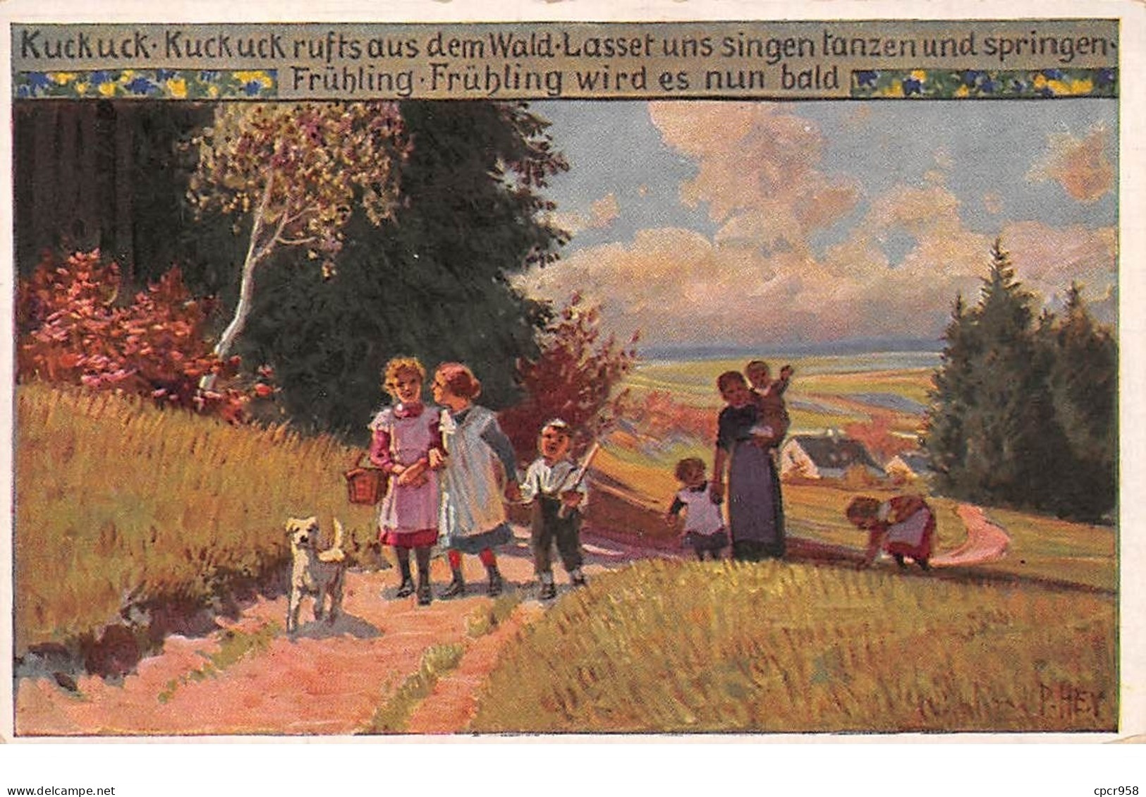 Illustrateur - N°68284 - Paul Hey 62 - Enfants Se Promenant Sur Un Chemin De Campagne - Hey, Paul