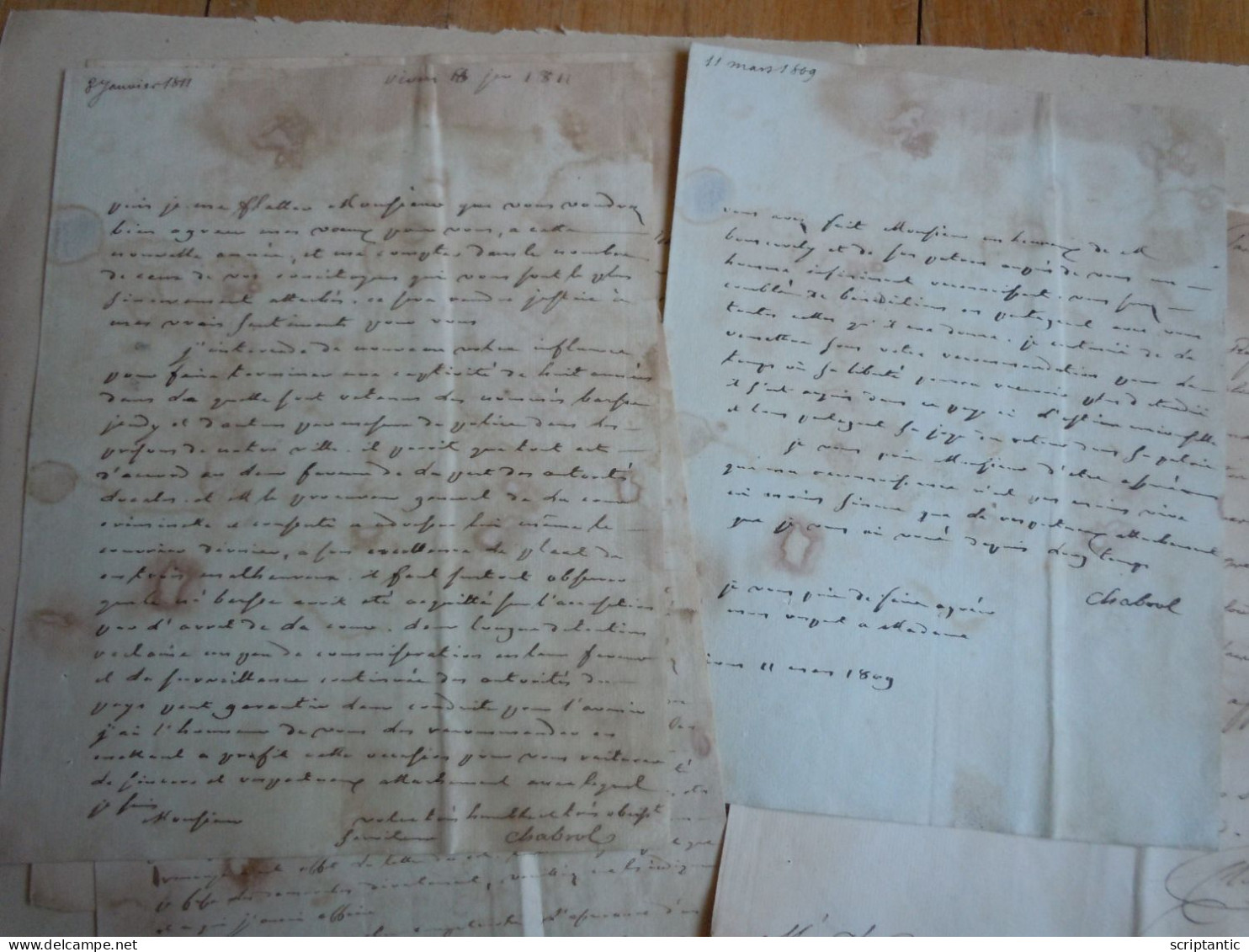 Lot Lettres Gaspard De CHABROL De VOLVIC Préfet De La Seine - Vers 1800-1814  - RIOM - REVOLUTION Et EMPIRE - Manuscrits