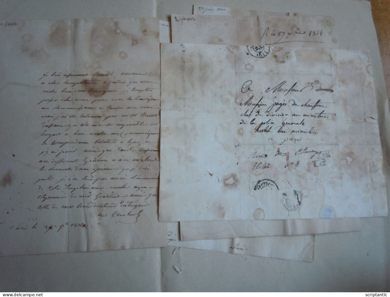 Lot Lettres Gaspard De CHABROL De VOLVIC Préfet De La Seine - Vers 1800-1814  - RIOM - REVOLUTION Et EMPIRE - Manuscritos