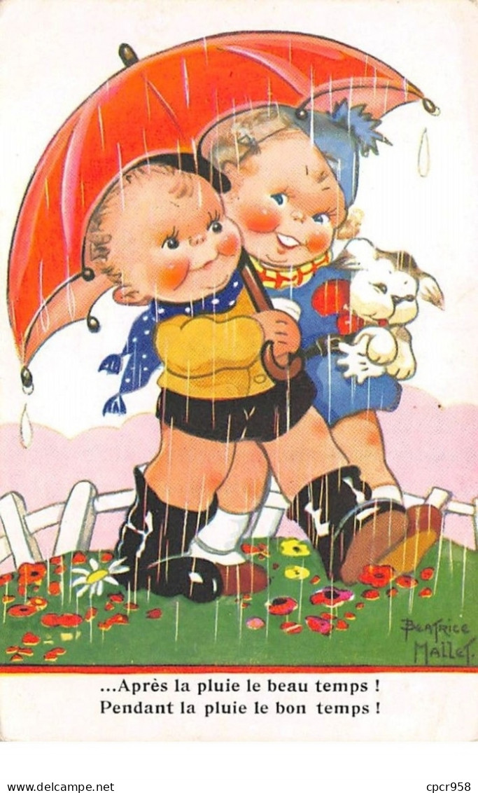 Illustrateur - N°68195 - B. Mallet N°572 - Après La Pluie Le Beau Temps ... - Couple Sous Un Parapluie, Avec Un Chien - Mallet, B.