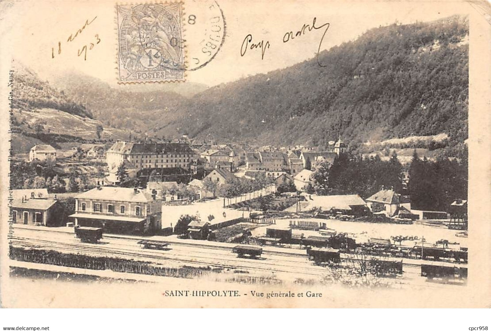 25 - N°111035 - Saint-Hippolyte - Vue Générale Et Gare - Saint Hippolyte