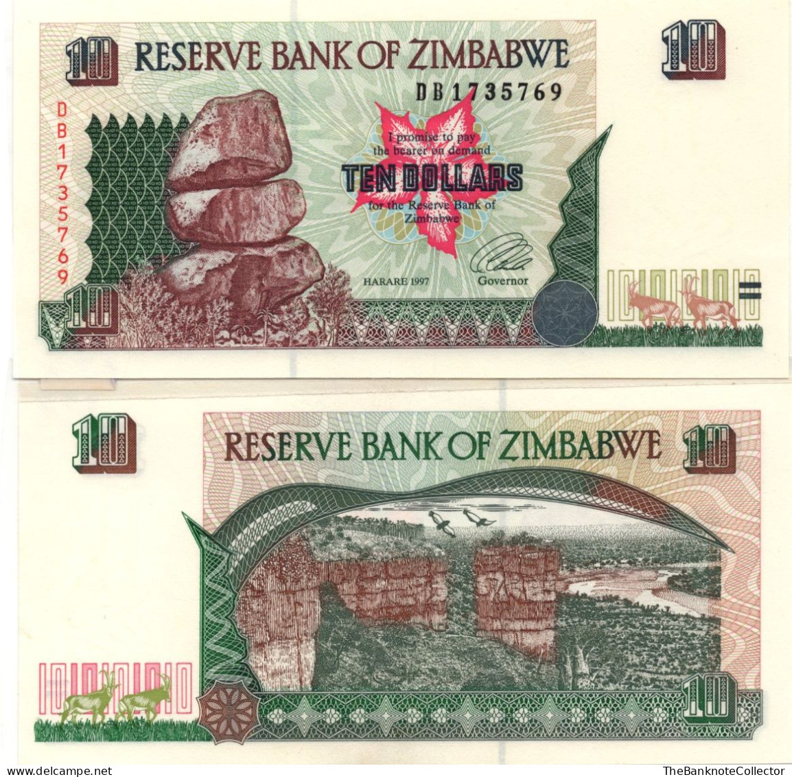 Zimbabwe 10 Dollars 1997 P-7 UNC - Zimbabwe