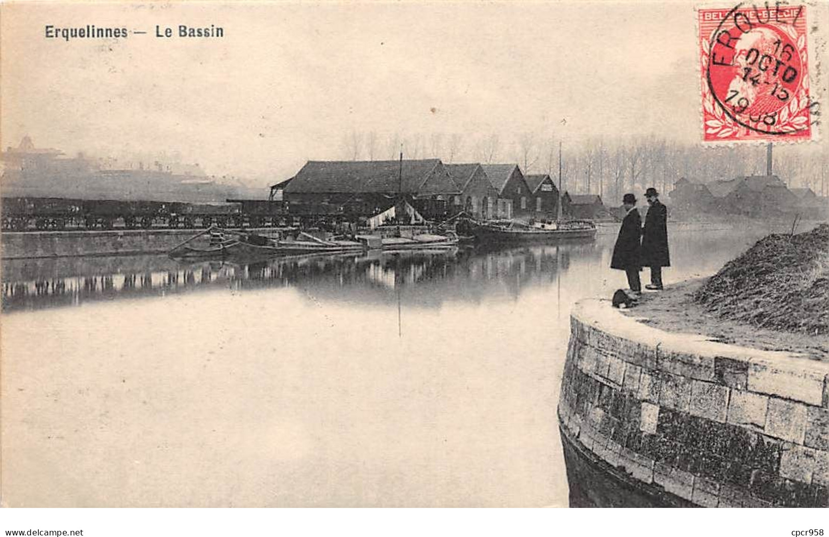 Belgique - N°68790 - ERQUELINNES - Le Bassin - Péniche - Erquelinnes