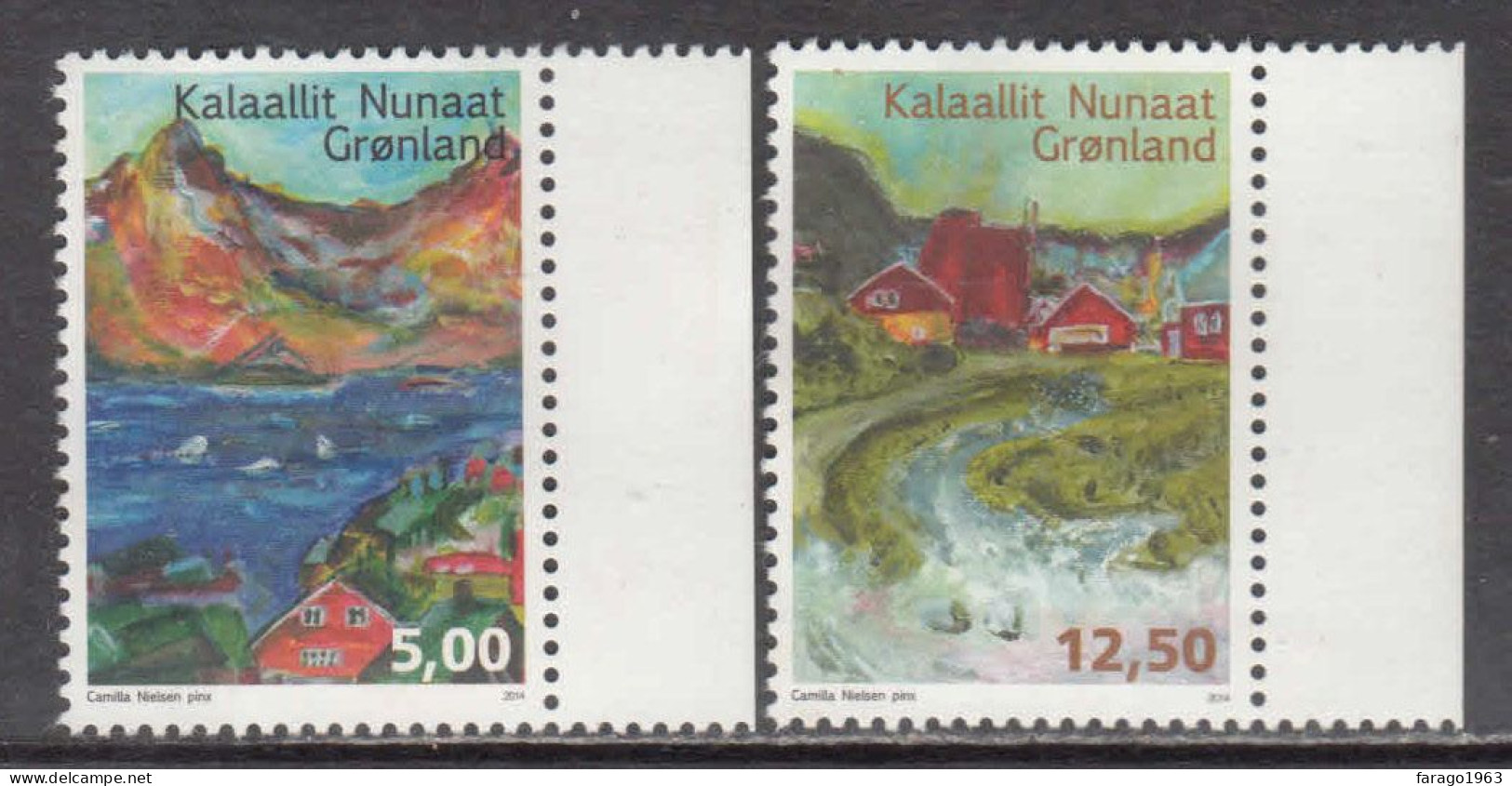 2014 Greenland Art Nielsen Song Lyrics Complete Set Of 2 MNH @ BELOW FACE VALUE - Ungebraucht