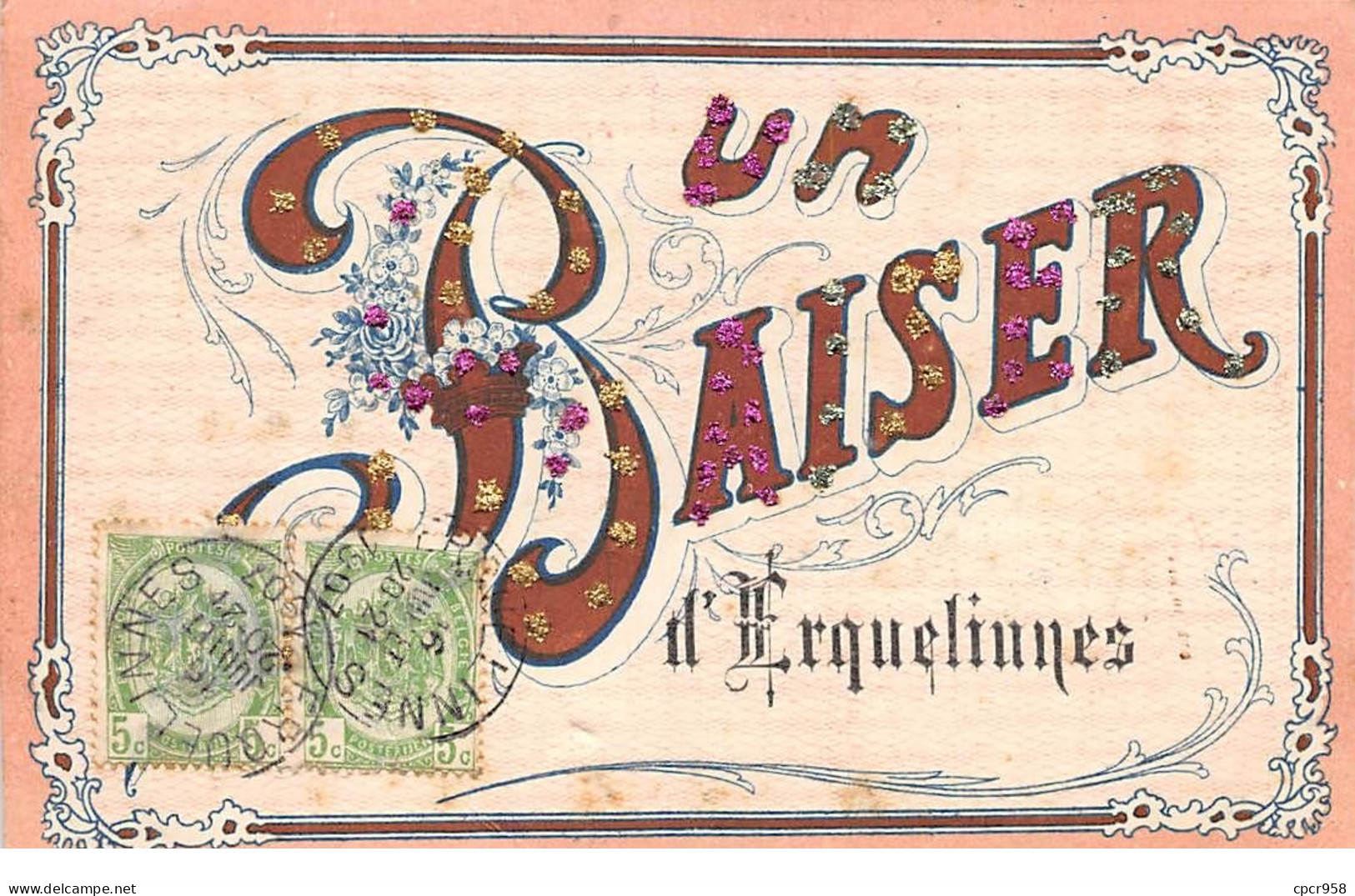 Belgique - N°71399 - Un Baiser D'ERQUELINNES - Carte à Paillettes - Erquelinnes