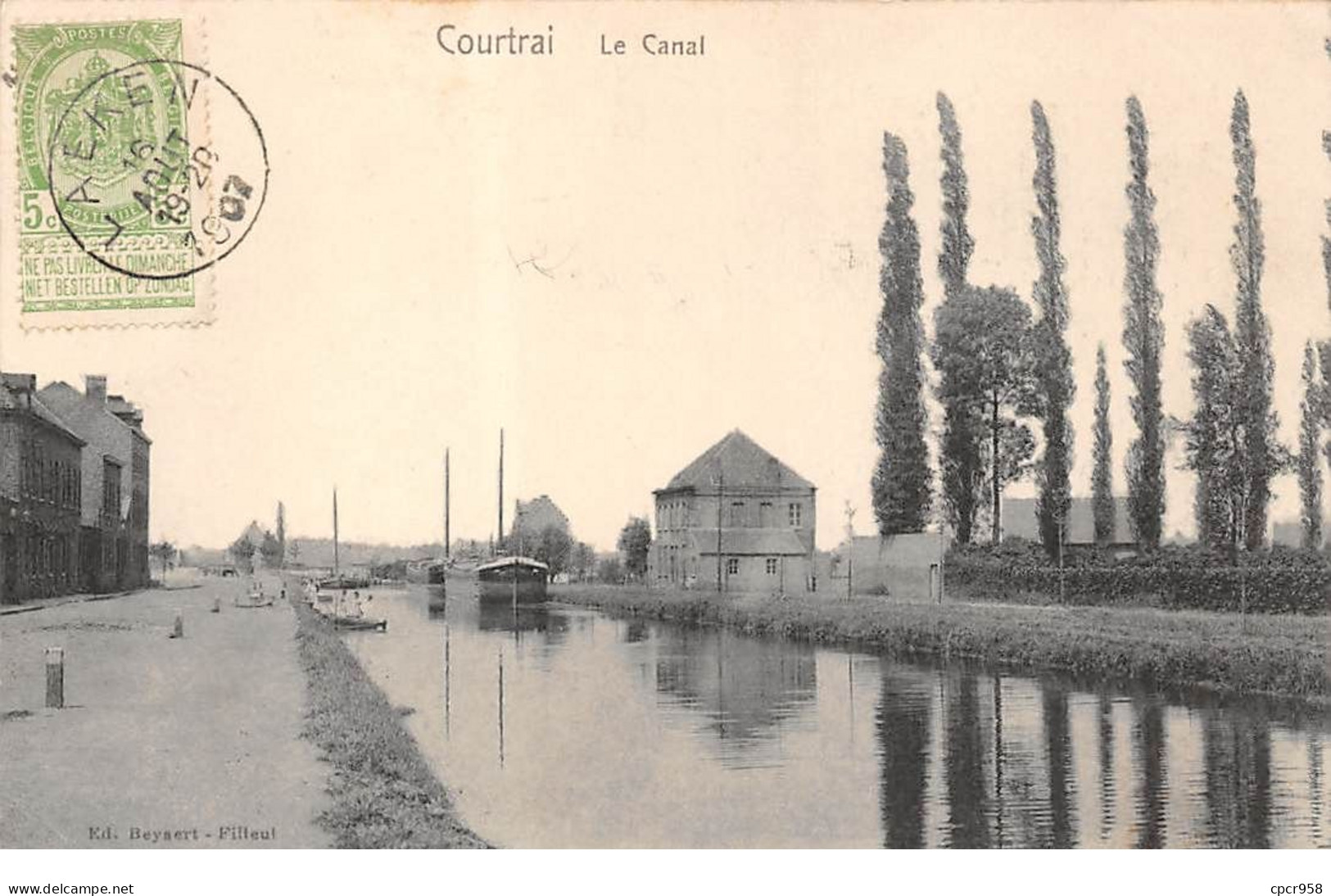 Belgique - N°70971 - KORTRIJK - COURTRAI - Le Canal - Péniche - Kortrijk