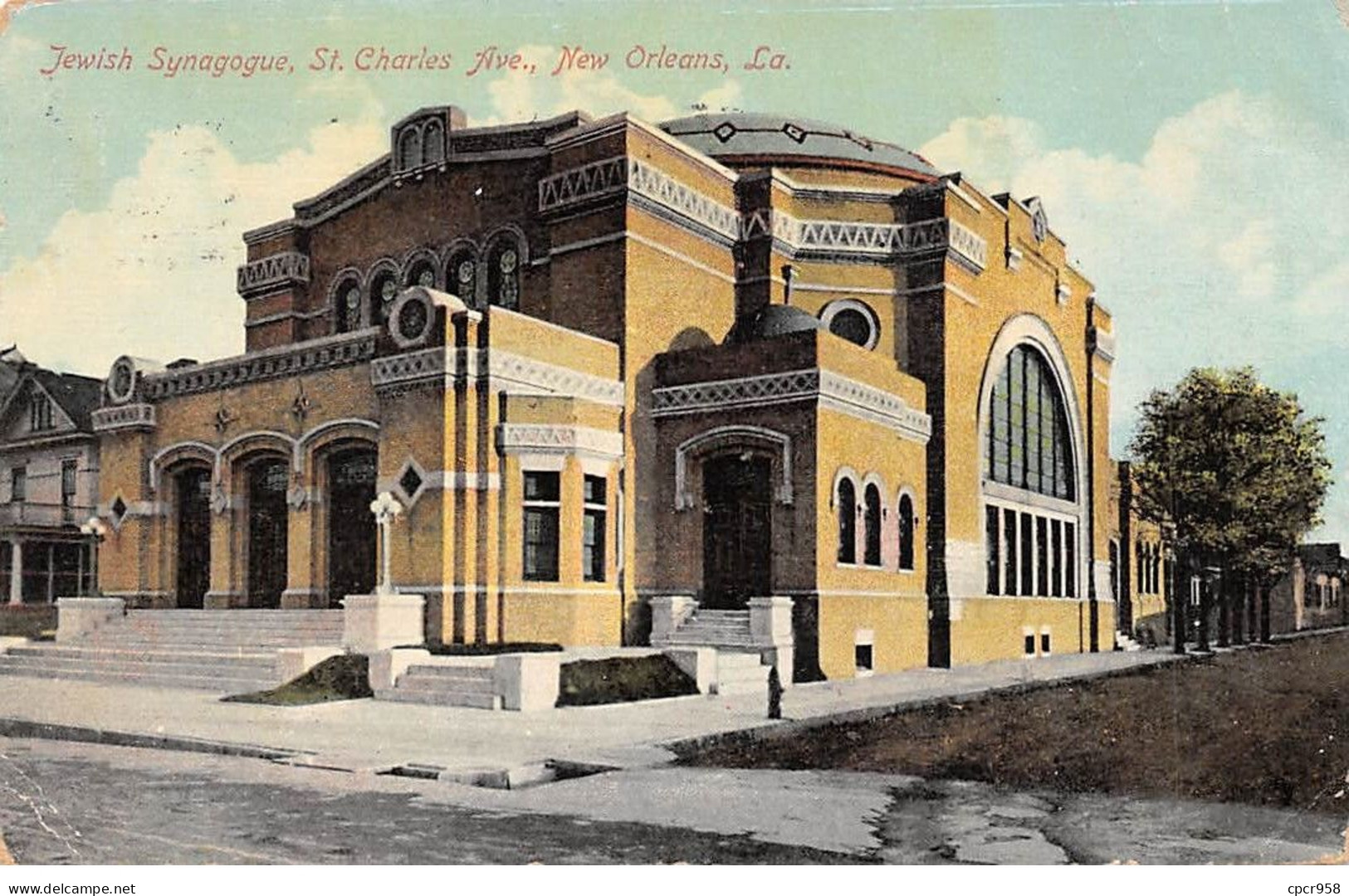 Religion - N°72597 -Judaica - Jewish Synagogue St Charles...New Orleans -Carte Rare, Décollée En Partie Vendue En L'état - Judaisme