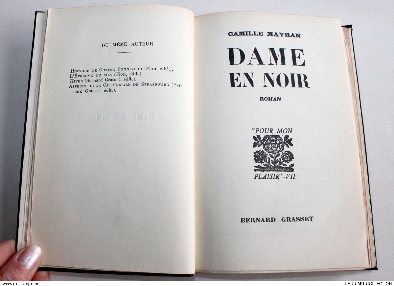 DAME EN NOIR, ROMAN De CAMILLE MAYRAN 1937 GRASSET / EDITION ORIGINALE NUMEROTÉ / ANCIEN LIVRE XXe SIECLE (1803.112) - 1901-1940