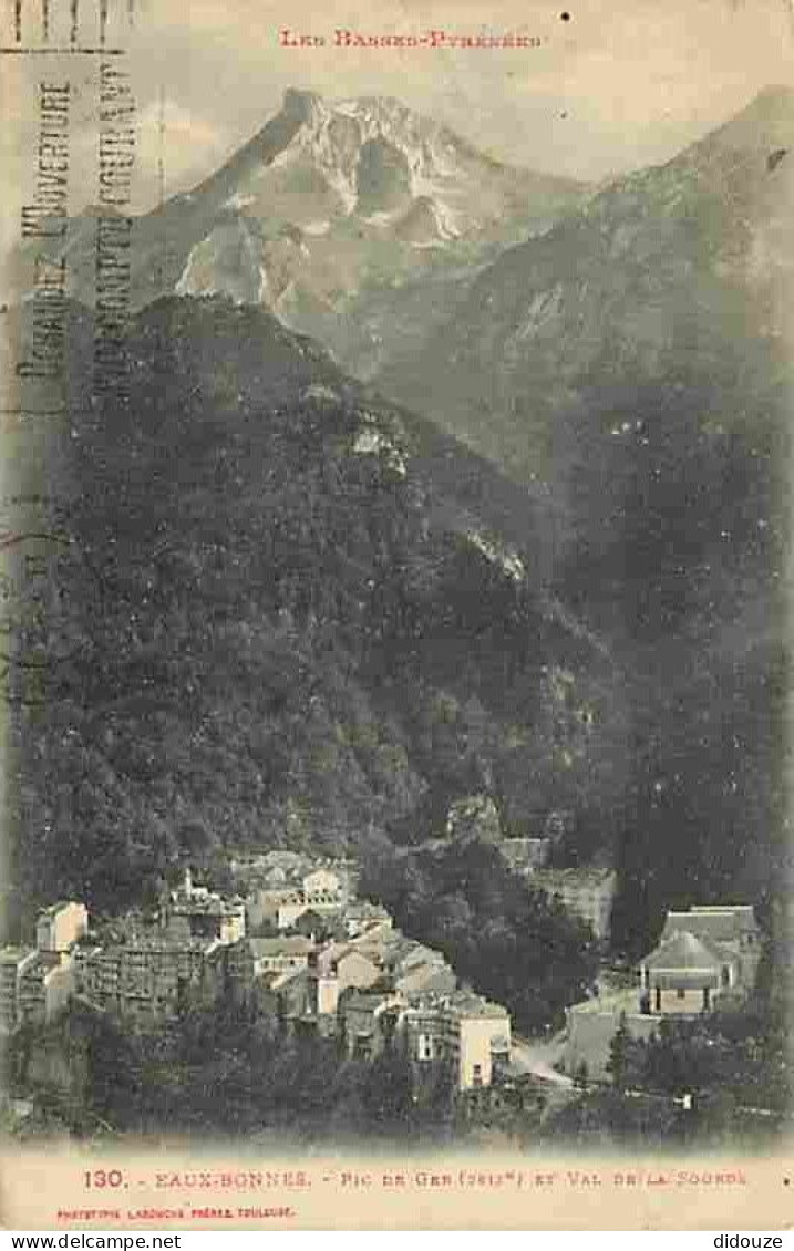 64 - Eaux-Bonnes - Pic De Ger - Val De La Sourde - Oblitération Ronde De 1923 - CPA - Voir Scans Recto-Verso - Eaux Bonnes