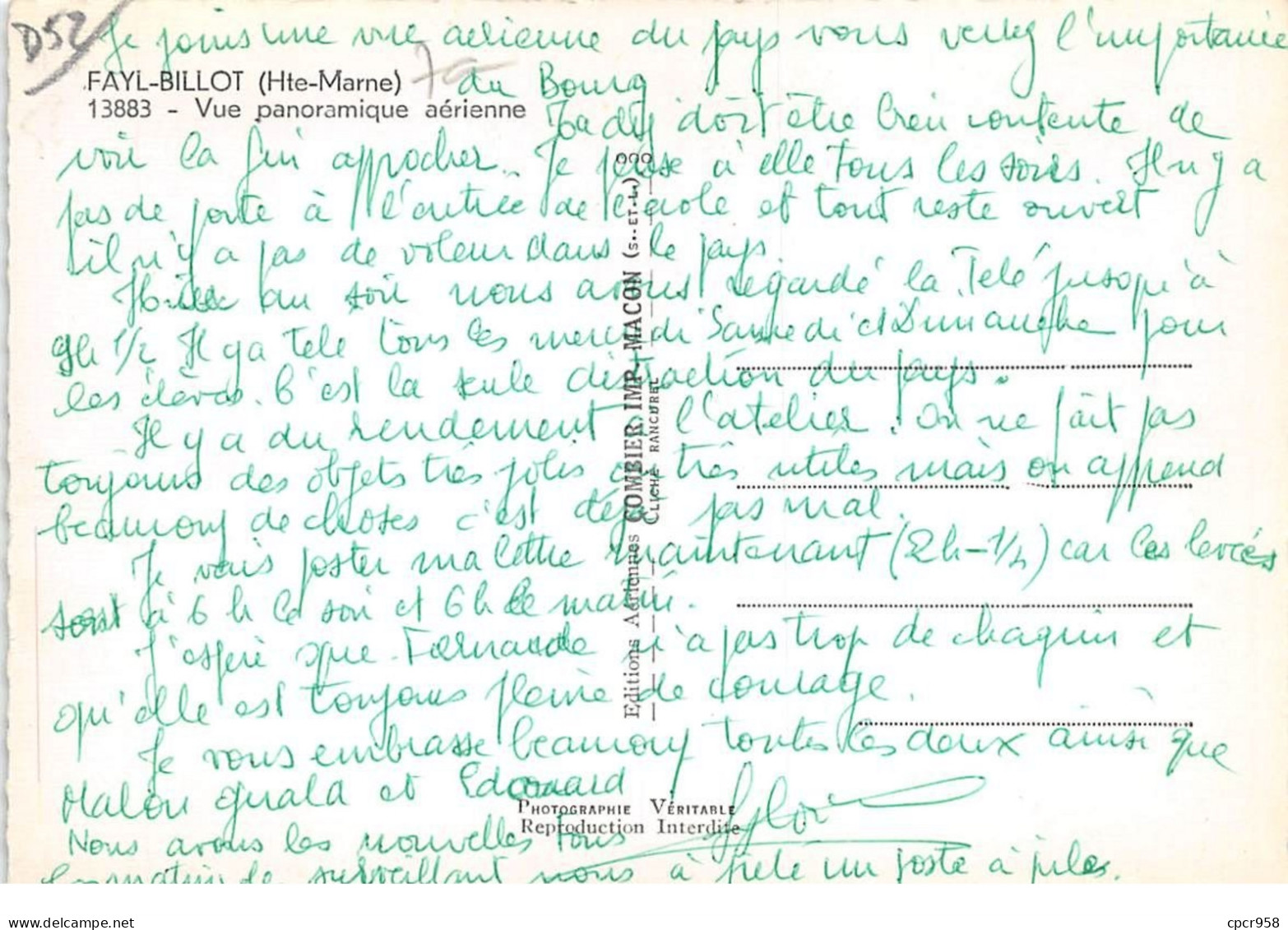 52.AM10816.Fayl-Billot.Vue Générale.Edit Combier.13883.CPSM 15x10 Cm - Fayl-Billot