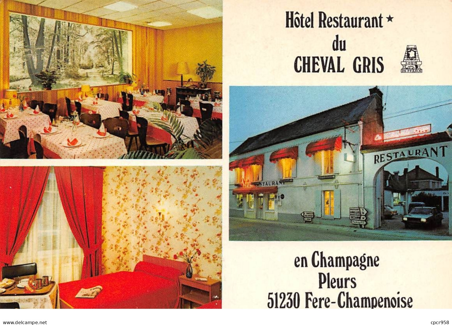 51.AM10808.Pleurs Fere-Champenoise.Hôtel Du Cheval Gris.Edit Eliophot.CPSM 15x10 Cm - Fère-Champenoise