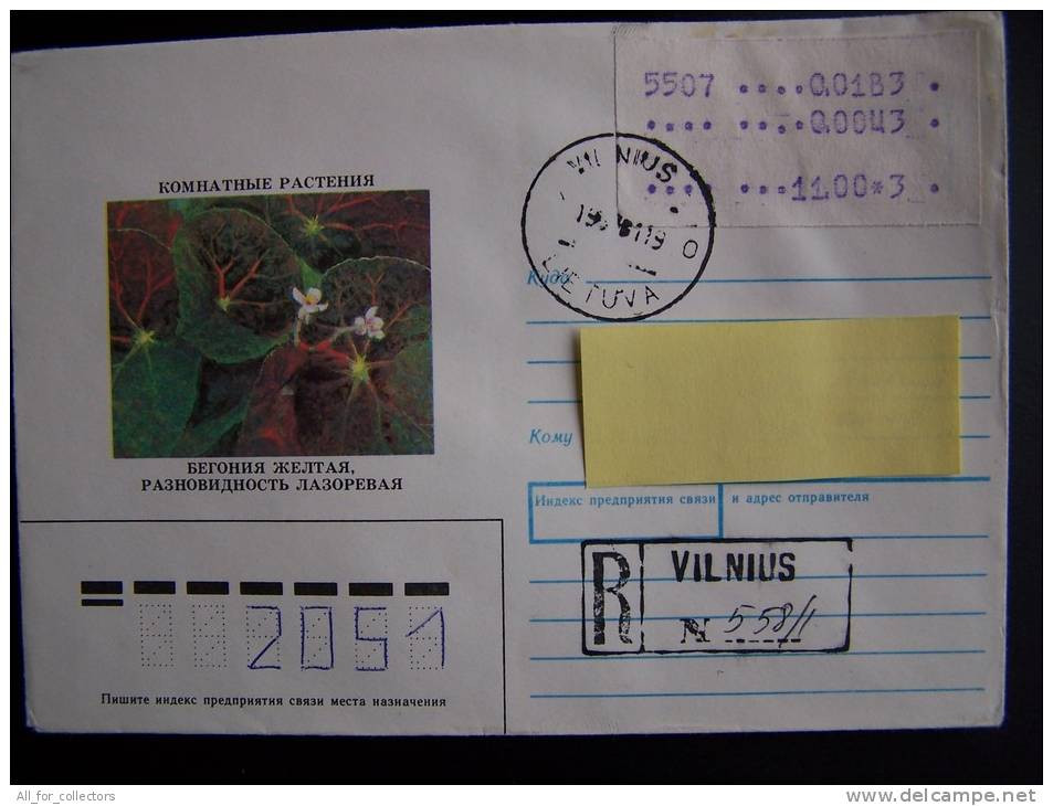 Rare Registered Cover With AUTOMAT Stamp Sent On 1993 - Lithuania