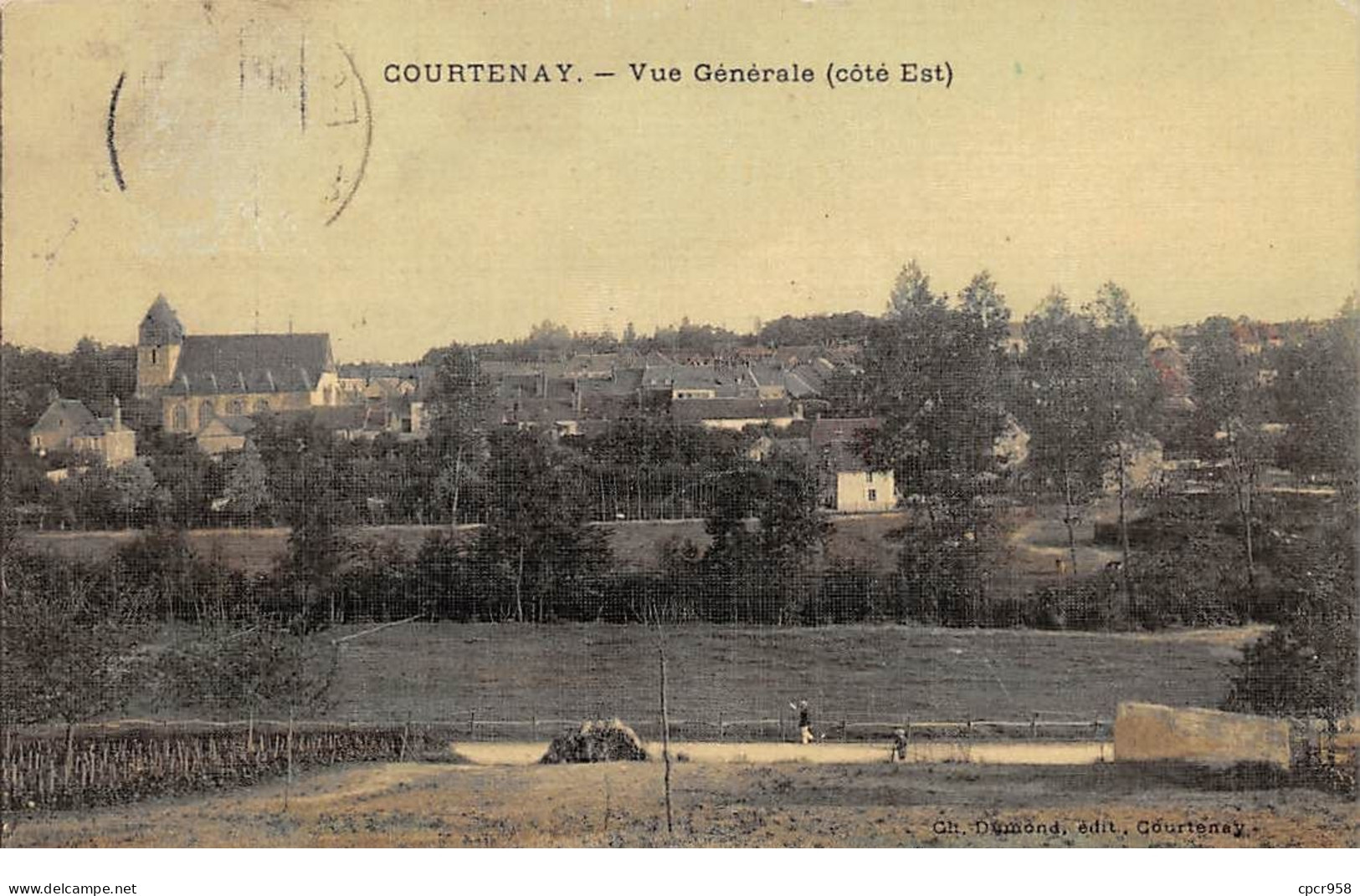 45 - N°75364 - COURTENAY - Vue Générale (côté Est) - Carte Toilée - Courtenay