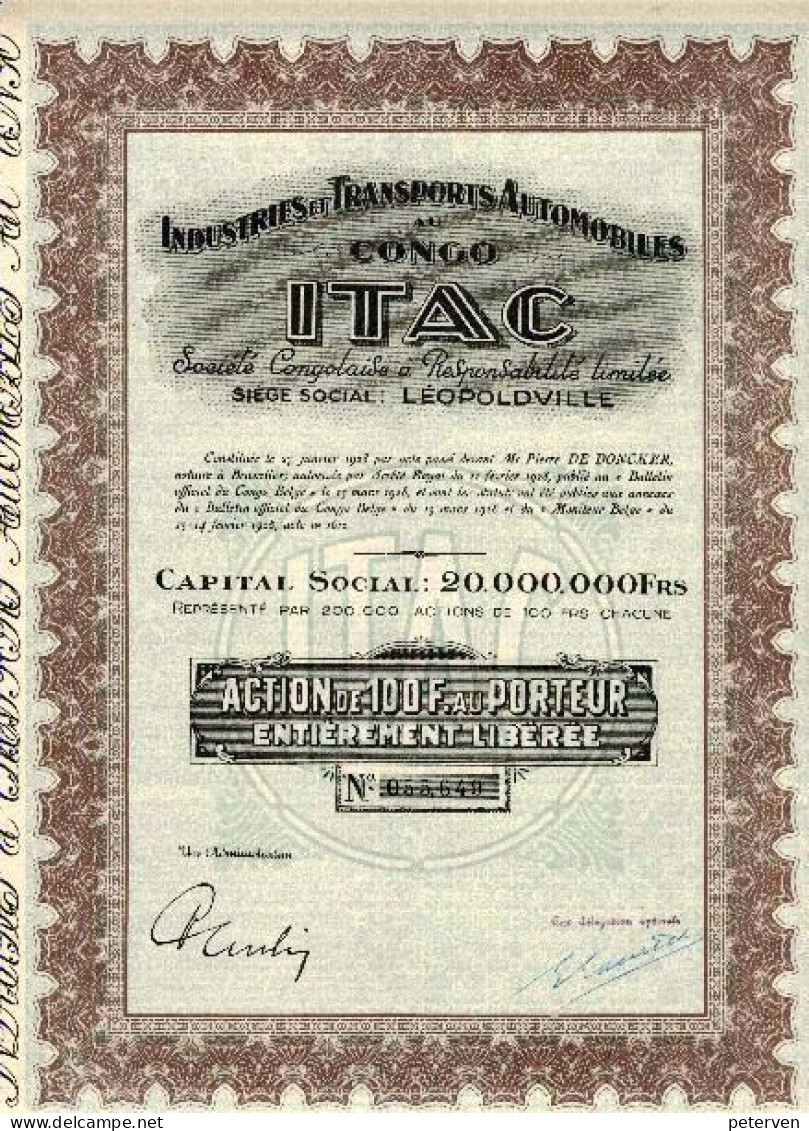ITAC - Industries Et Transports Automobiles Au Congo - Afrique