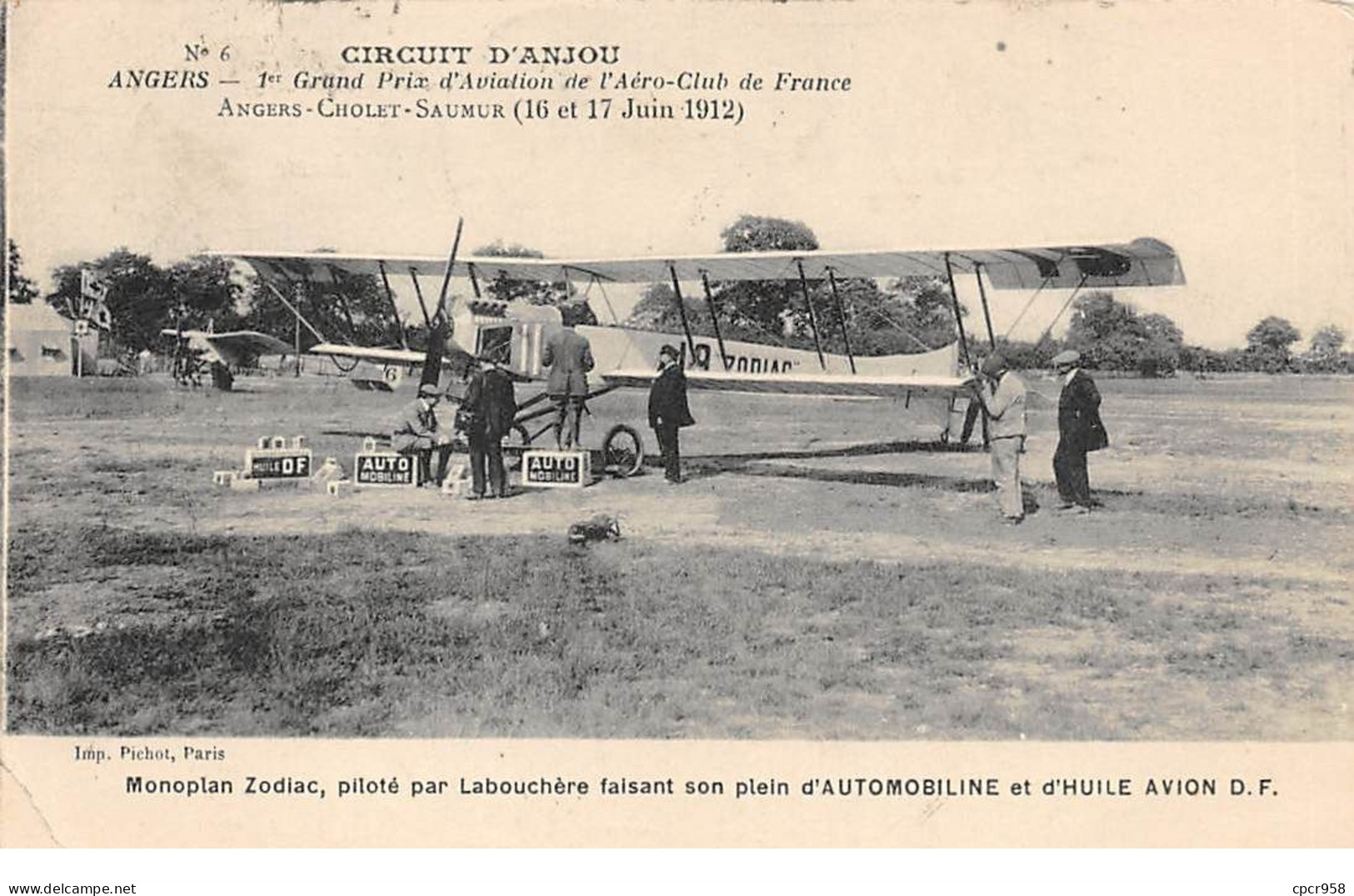 Aviation - N°76235 - Circuit D'Anjou - Monoplan Zodiac, Piloté Par Labouchère Faisant Son Plein D'Automobile ... - 1919-1938: Entre Guerres