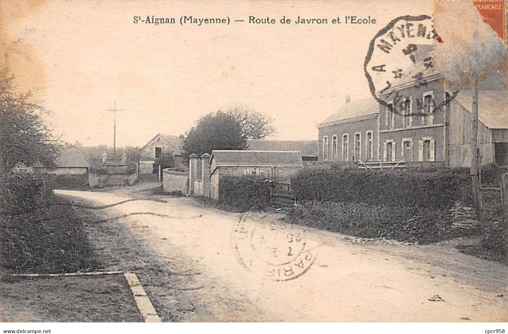 53 - St Aignan - SAN20633 - Route De Javron Et L'Ecole - Saint Aignan Sur Roe