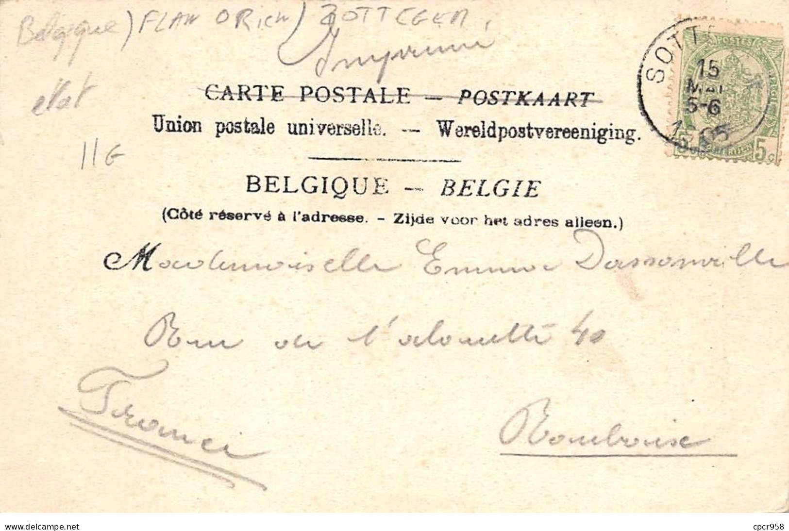 Belgique - N°78477 - Zottegem - SOTTEGEM - Markt - Carte Vendue En L'état - Zottegem