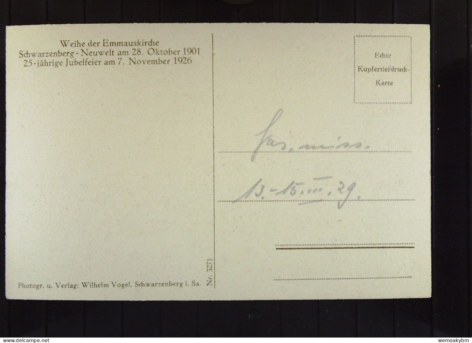 DR:  Ansichtskarte Von Schwarzenberg-Neuwelt, Emmauskirche Innenansicht- Nicht Gelaufen, Um 1929 - Schwarzenberg (Erzgeb.)