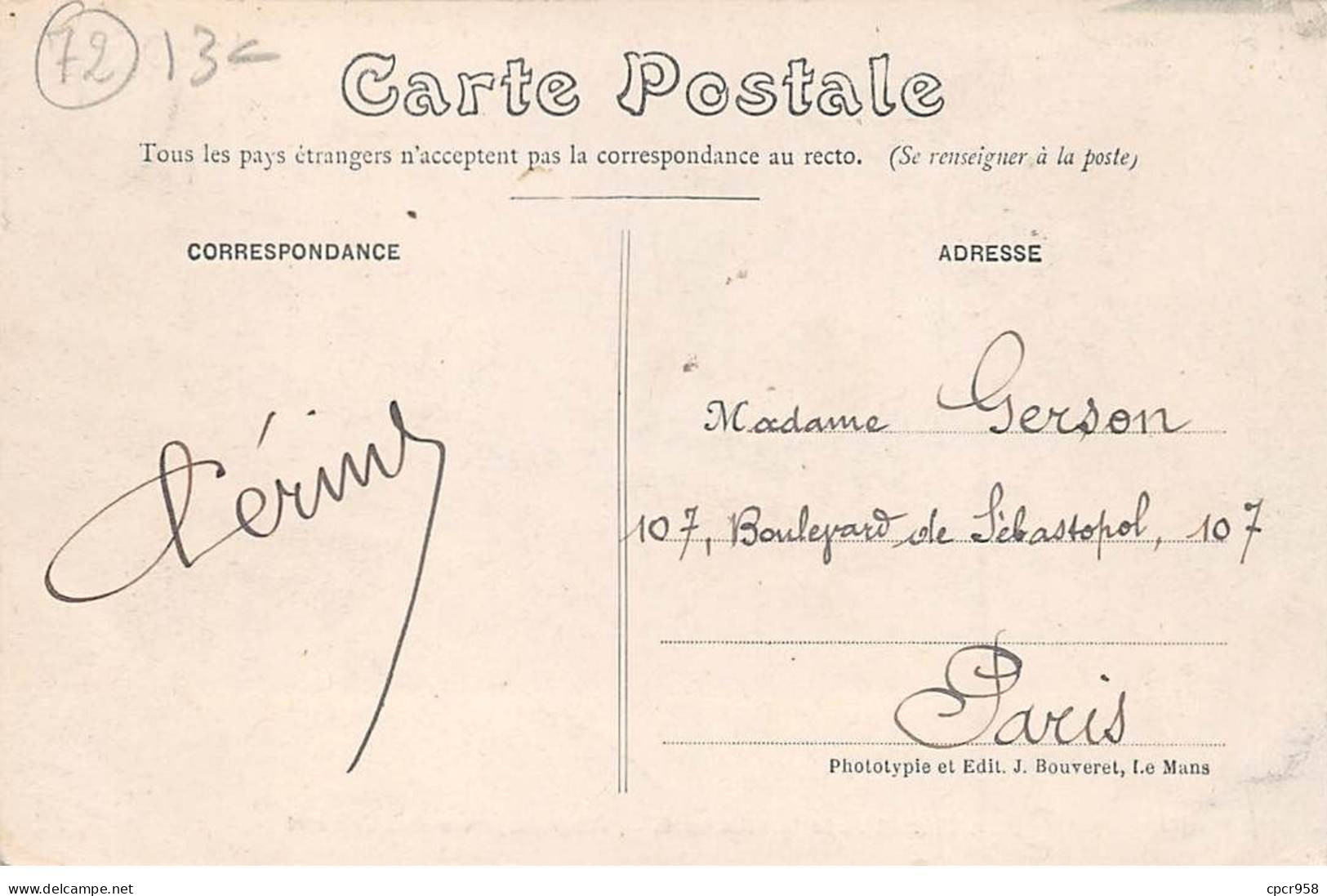 72.AM17382.Connerré.N°22.Circuit De La Sarthe 1906.Virage Dangereux - Connerre