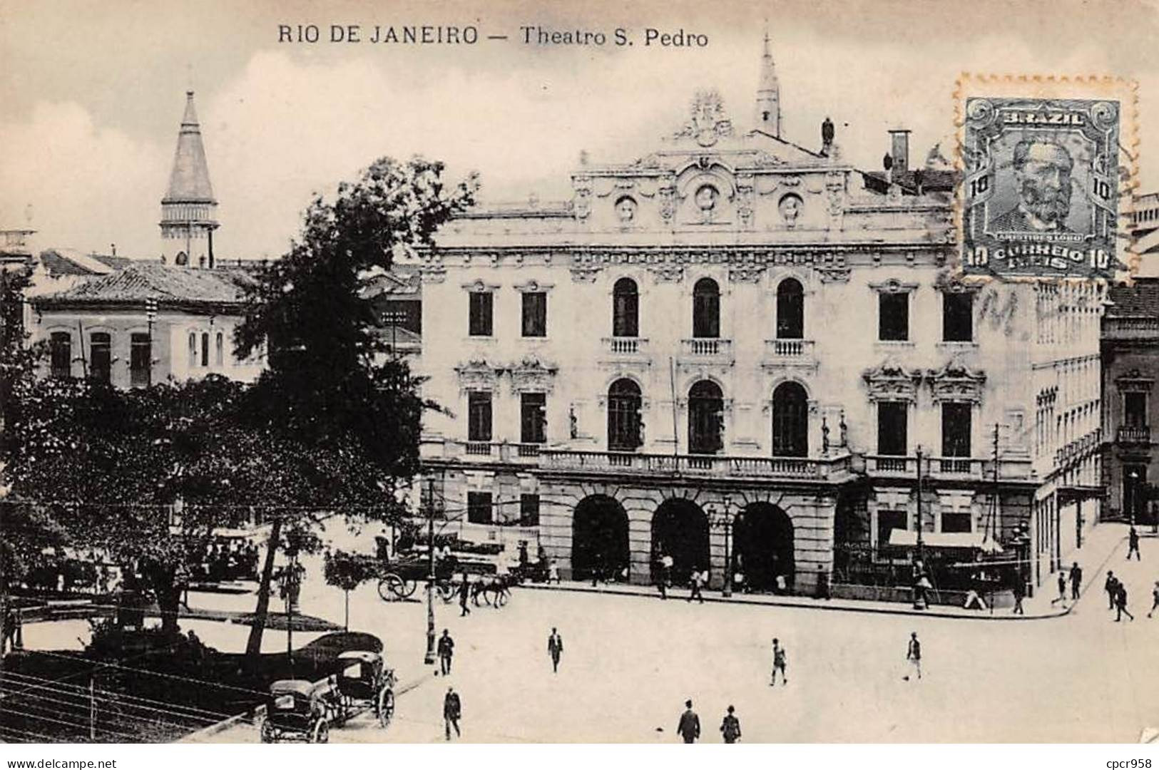 Brésil - N°78949 - RIO DE JANEIRO - Theatro S. Pedro - Carte Avec Bel Affranchissement - Rio De Janeiro