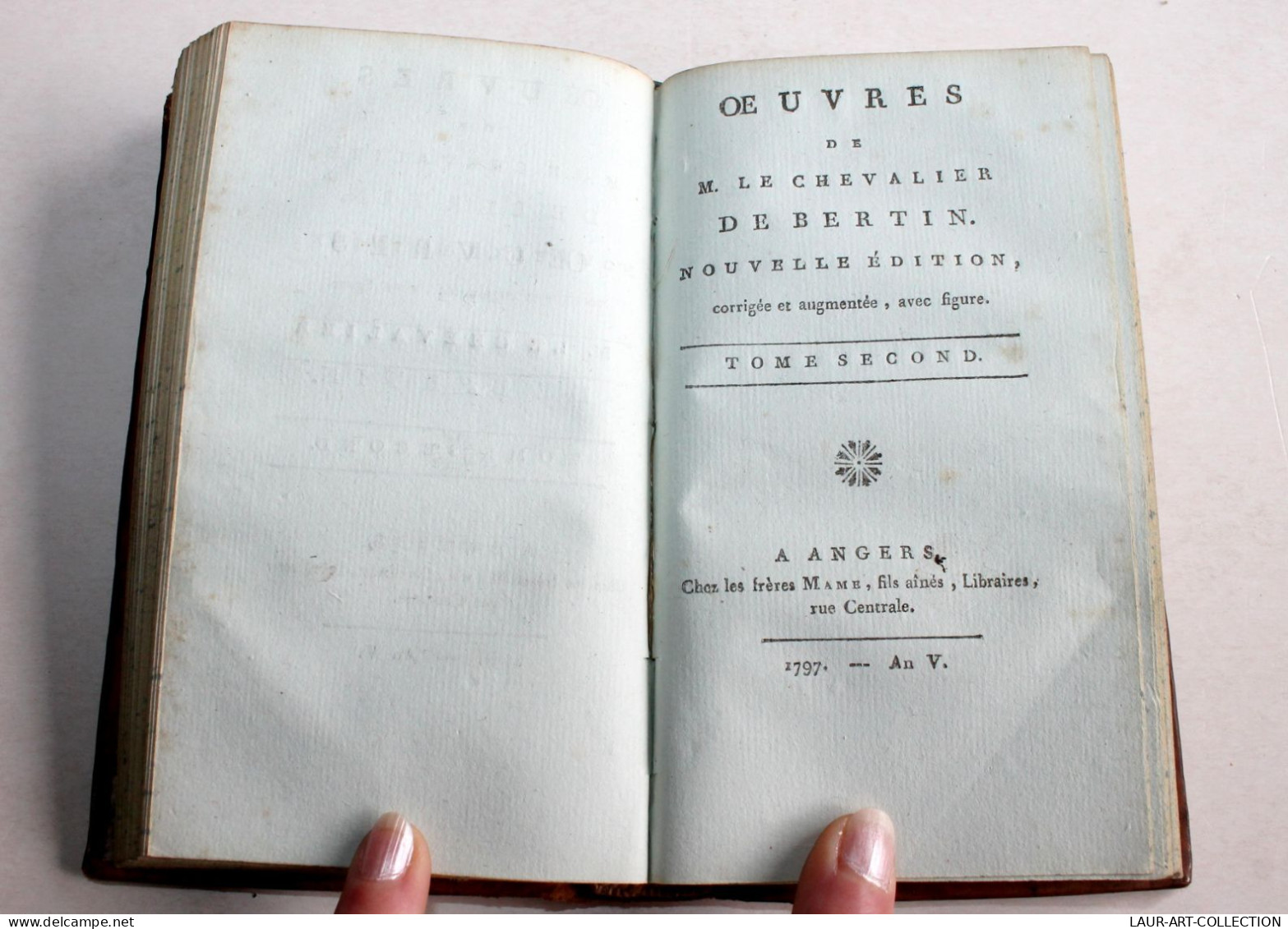 OEUVRES DE LE CHEVALIER DE BERTIN, NOUVELLE EDITION 1797 MAME COMPLET TOME 1+2/2 / ANCIEN LIVRE XVIIIe SIECLE (1803.114)