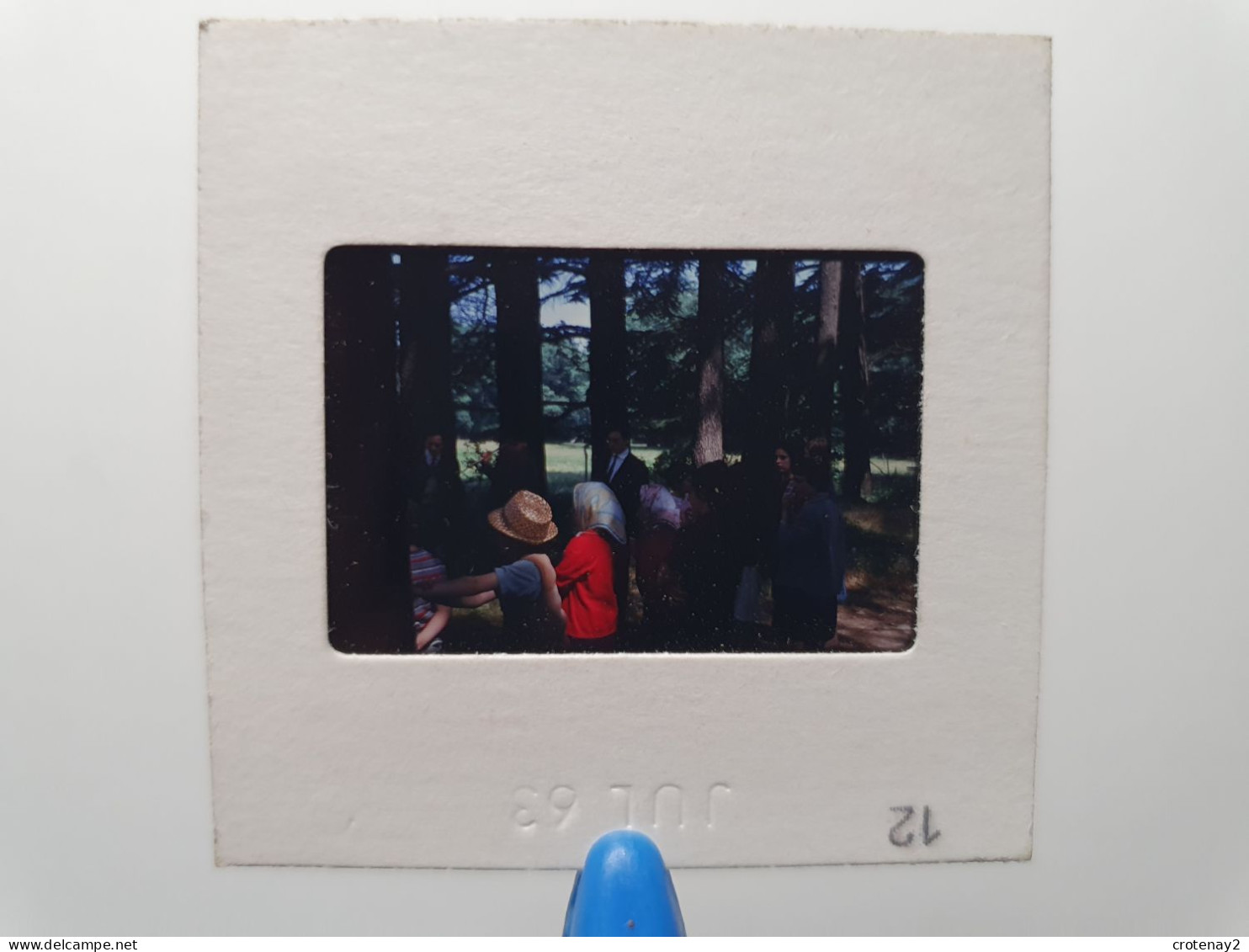 Photo Diapo Diapositive Slide à Situer FAMILLE Dans Les Bois En 1963 VOIR ZOOM - Diapositives