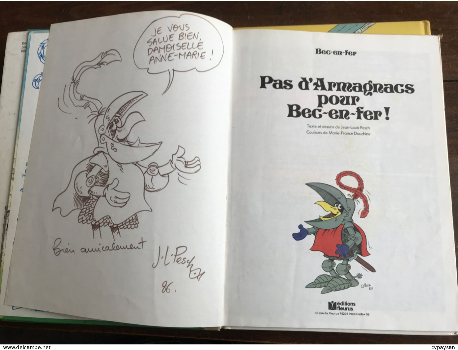 Bec En Fer 2 Pas D'Armagnac Pour Bec-en-fer RARE EO DEDICACE BE Fleurus 02/1983 Pesch (BI2) - Dedicados