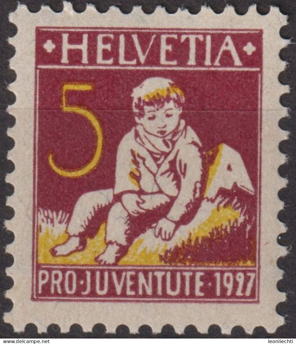 1927 Schweiz / Pro Juventute ** Zum:CH J41, Mi:CH 222, Yt:CH 226, Verwahrloster Knabe, Pestalozzi- Gedenkmarken - Unused Stamps